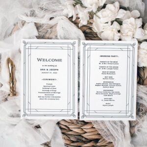 Elegant Black and White Wedding Programs | Modern Customizable Templates